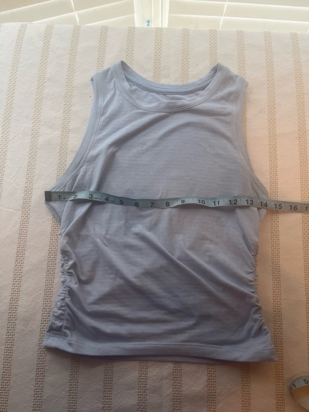 lululemon athletica Sky Blue Ribbed Tank with Ruching